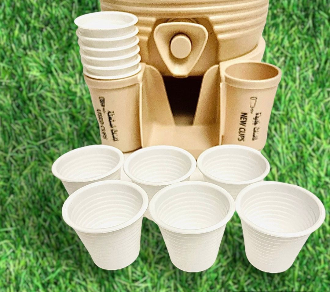 6x Mini Zamzam Cups | Reusable | White | For 2L Dispenser