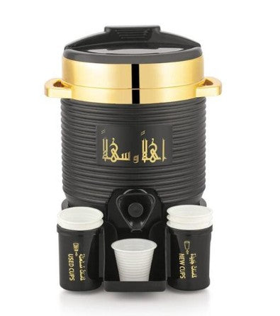 Mini Zamzam Dispenser | 2L | Black/Gold | Haramain Inspired